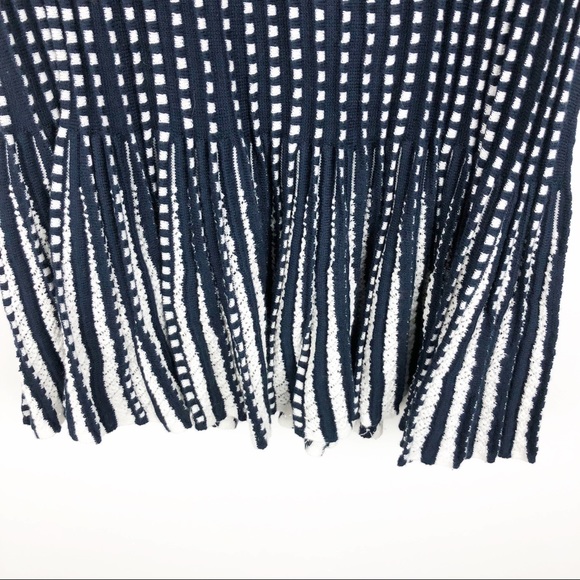 Anthro Moth Ostinato Peplum Knit Tank Navy & White - Picture 5 of 7